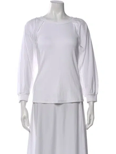 Pre-owned Veronica Beard Crew Neck Long Sleeve Top In White