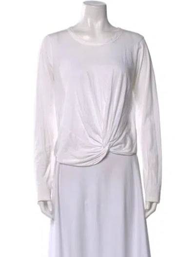 Pre-owned Veronica Beard Crew Neck Long Sleeve Top In White
