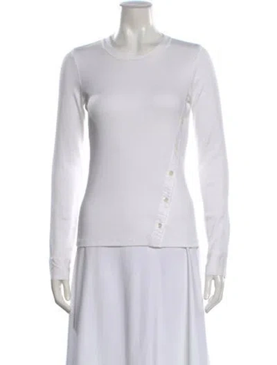 Pre-owned Veronica Beard Crew Neck Long Sleeve Top In White