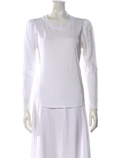 Pre-owned Veronica Beard Crew Neck Long Sleeve Top In White
