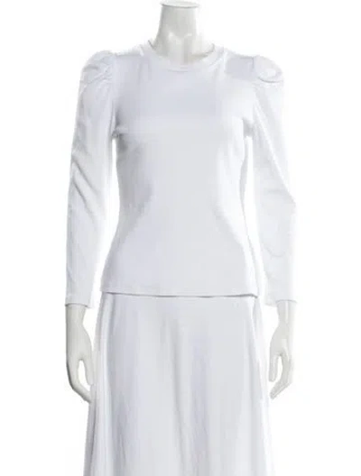 Pre-owned Veronica Beard Crew Neck Long Sleeve Top In White