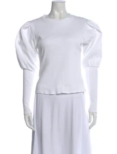 Pre-owned Veronica Beard Crew Neck Long Sleeve Top In White