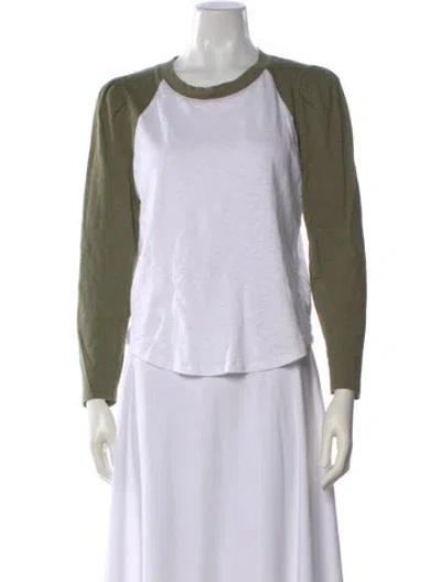 Pre-owned Veronica Beard Crew Neck Long Sleeve Top In White