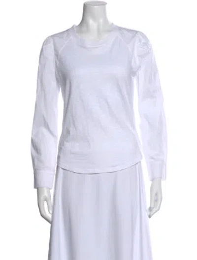 Pre-owned Veronica Beard Crew Neck Long Sleeve Top In White