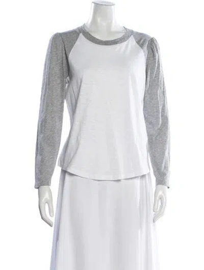 Pre-owned Veronica Beard Crew Neck Long Sleeve Top In White
