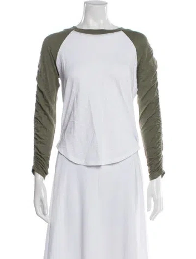 Pre-owned Veronica Beard Crew Neck Long Sleeve Top In White