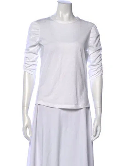 Pre-owned Veronica Beard Crew Neck Long Sleeve Top In White