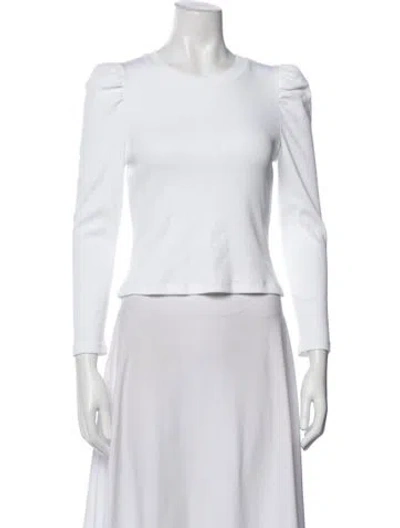 Pre-owned Veronica Beard Crew Neck Long Sleeve Top In White