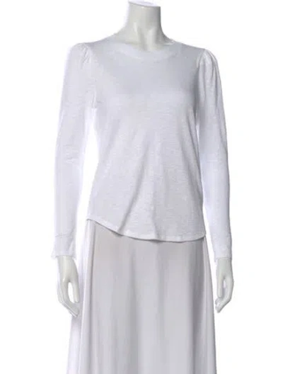 Pre-owned Veronica Beard Crew Neck Long Sleeve Top In White