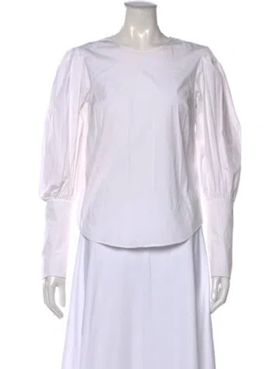 Pre-owned Veronica Beard Crew Neck Long Sleeve Top In White