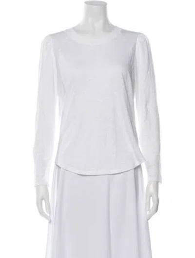 Pre-owned Veronica Beard Crew Neck Long Sleeve Top In White