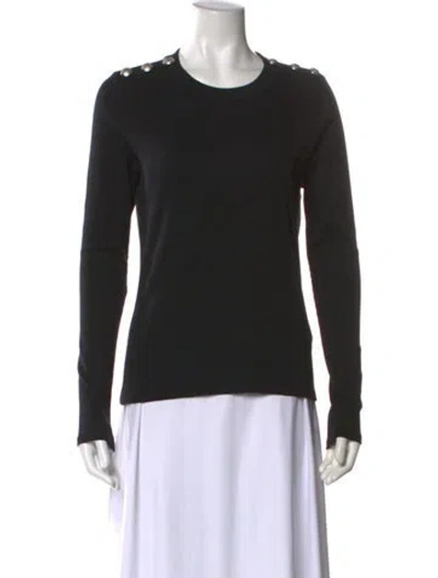 Pre-owned Veronica Beard Crew Neck Long Sleeve T-shirt In Black