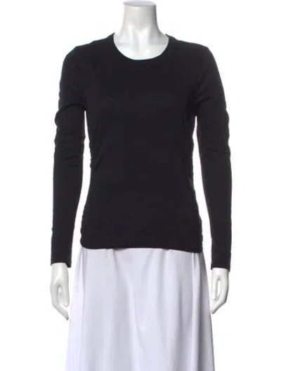 Pre-owned Veronica Beard Crew Neck Long Sleeve T-shirt In Black