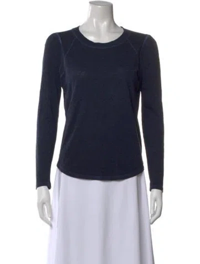 Pre-owned Veronica Beard Crew Neck Long Sleeve T-shirt In Blue
