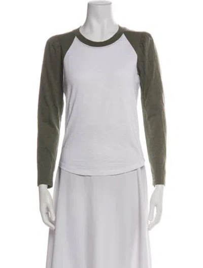 Pre-owned Veronica Beard Crew Neck Long Sleeve T-shirt In Blue