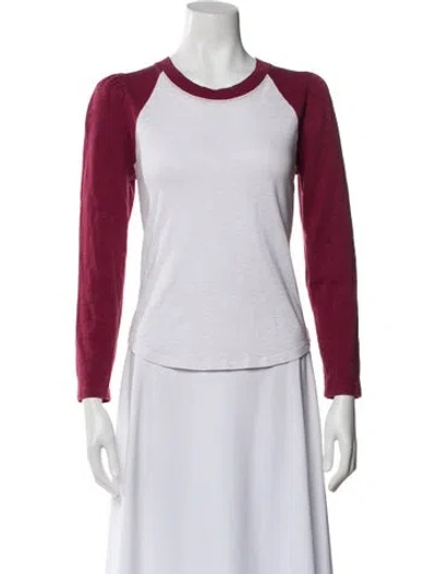 Pre-owned Veronica Beard Crew Neck Long Sleeve T-shirt In Brown