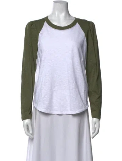 Pre-owned Veronica Beard Crew Neck Long Sleeve T-shirt In Brown