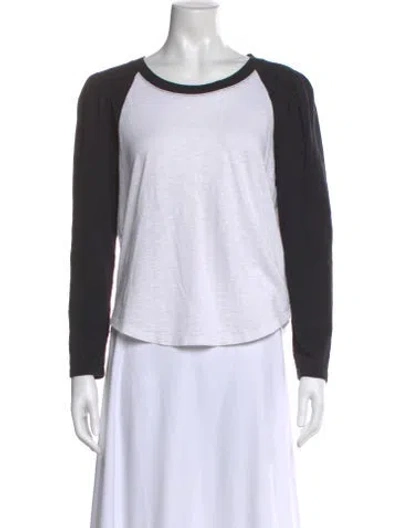 Pre-owned Veronica Beard Crew Neck Long Sleeve T-shirt In Gray