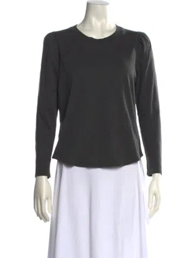 Pre-owned Veronica Beard Crew Neck Long Sleeve T-shirt In Gray