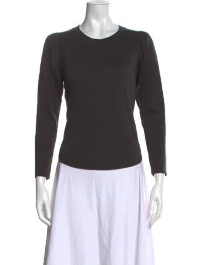 Pre-owned Veronica Beard Crew Neck Long Sleeve T-shirt In Gray