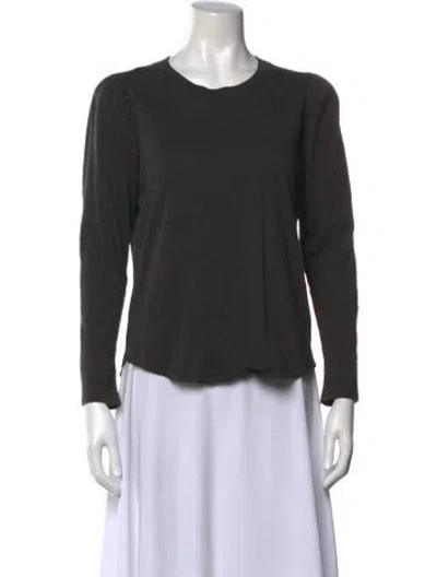 Pre-owned Veronica Beard Crew Neck Long Sleeve T-shirt In Gray