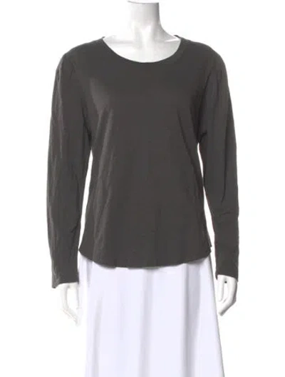 Pre-owned Veronica Beard Crew Neck Long Sleeve T-shirt In Gray