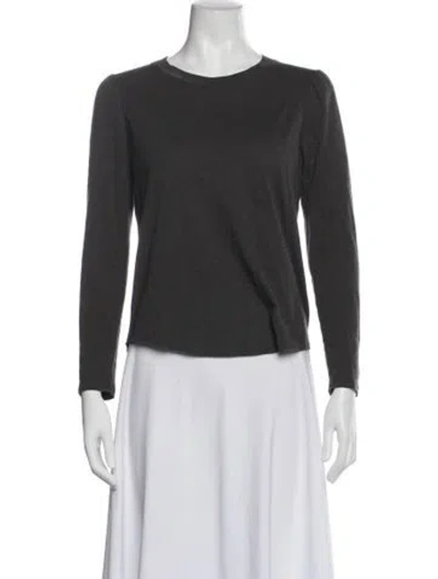 Pre-owned Veronica Beard Crew Neck Long Sleeve T-shirt In Gray