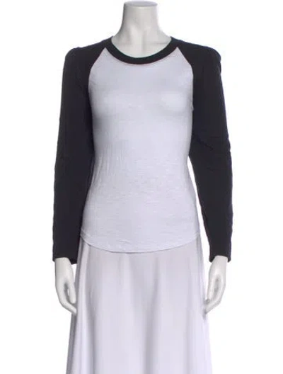 Pre-owned Veronica Beard Crew Neck Long Sleeve T-shirt In Gray