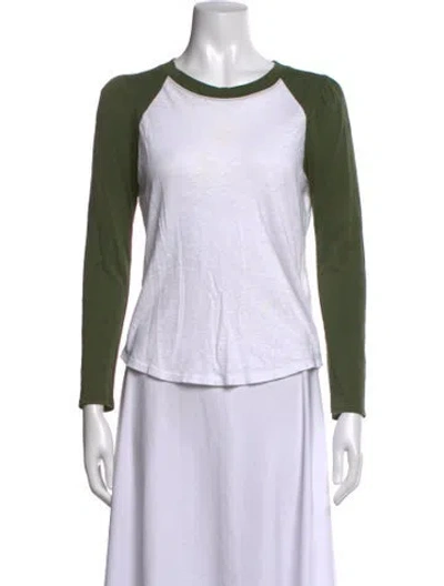Pre-owned Veronica Beard Crew Neck Long Sleeve T-shirt In Green