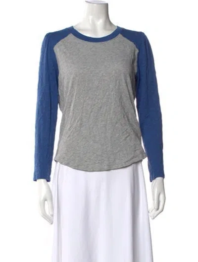 Pre-owned Veronica Beard Crew Neck Long Sleeve T-shirt In Grey