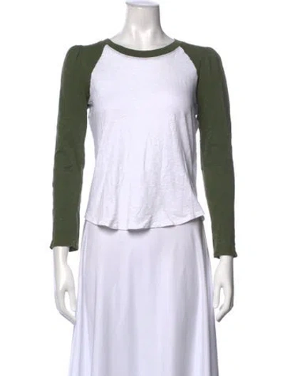 Pre-owned Veronica Beard Crew Neck Long Sleeve T-shirt In Multi