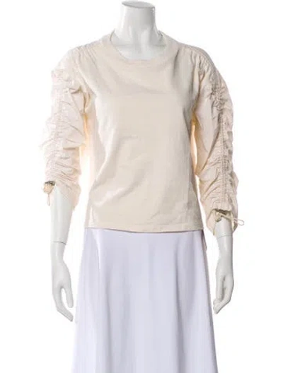 Pre-owned Veronica Beard Crew Neck Long Sleeve T-shirt In Neutral