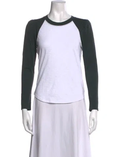Pre-owned Veronica Beard Crew Neck Long Sleeve T-shirt W/ Tags In Green/white