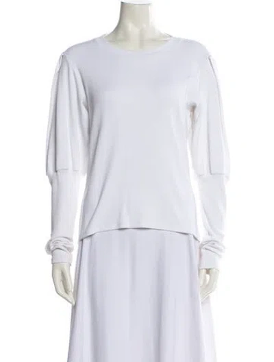Pre-owned Veronica Beard Crew Neck Long Sleeve T-shirt W/ Tags In White