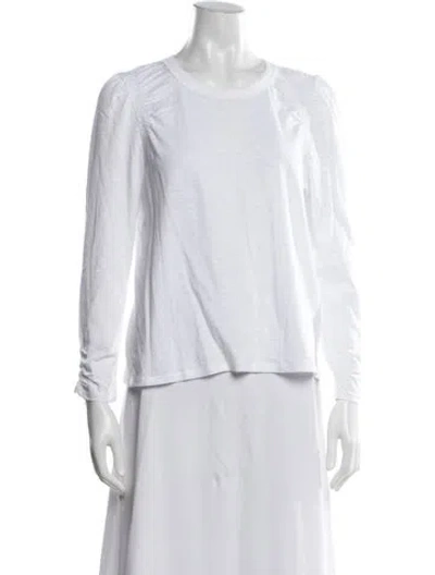 Pre-owned Veronica Beard Crew Neck Long Sleeve T-shirt W/ Tags In White