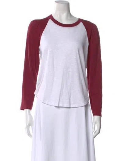 Pre-owned Veronica Beard Crew Neck Long Sleeve T-shirt In White