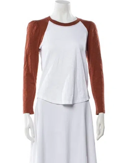 Pre-owned Veronica Beard Crew Neck Long Sleeve T-shirt In White