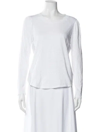 Pre-owned Veronica Beard Crew Neck Long Sleeve T-shirt In White