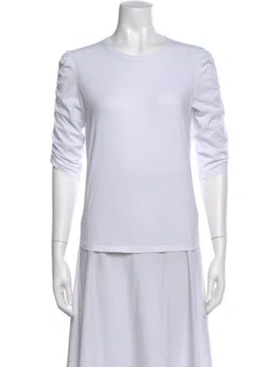 Pre-owned Veronica Beard Crew Neck Long Sleeve T-shirt In White