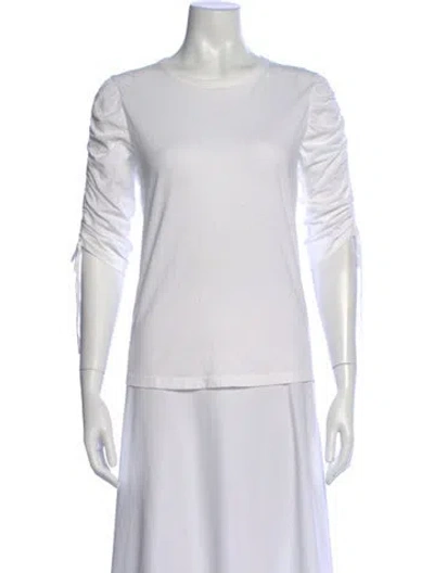 Pre-owned Veronica Beard Crew Neck Long Sleeve T-shirt In White