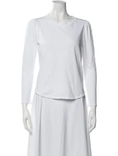 Pre-owned Veronica Beard Crew Neck Long Sleeve T-shirt In White