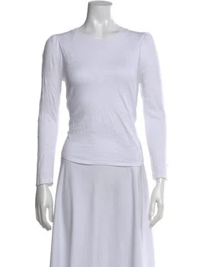Pre-owned Veronica Beard Crew Neck Long Sleeve T-shirt In White