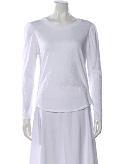 Pre-owned Veronica Beard Crew Neck Long Sleeve T-shirt In White