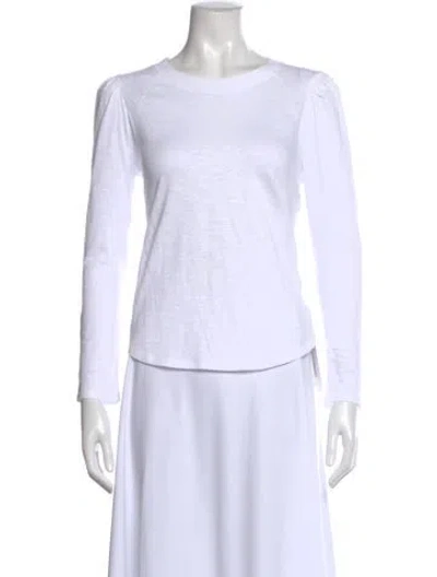 Pre-owned Veronica Beard Crew Neck Long Sleeve T-shirt In White