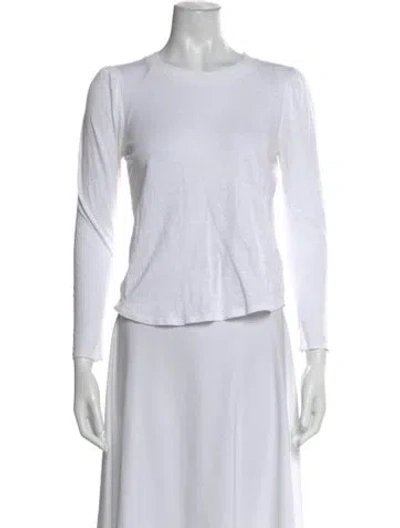 Pre-owned Veronica Beard Crew Neck Long Sleeve T-shirt In White