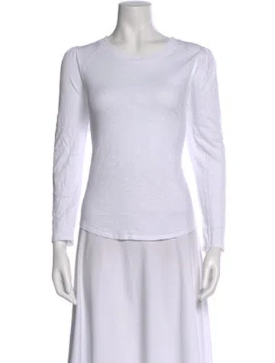 Pre-owned Veronica Beard Crew Neck Long Sleeve T-shirt In White