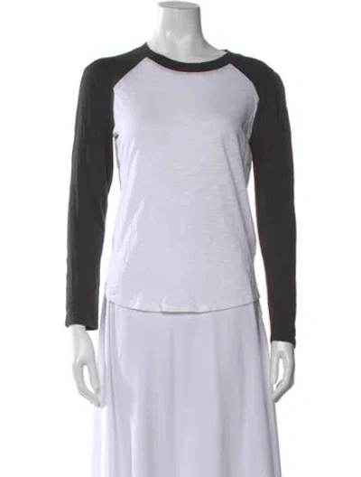 Pre-owned Veronica Beard Crew Neck Long Sleeve T-shirt In White