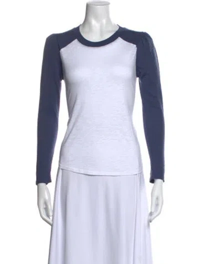 Pre-owned Veronica Beard Crew Neck Long Sleeve T-shirt In White