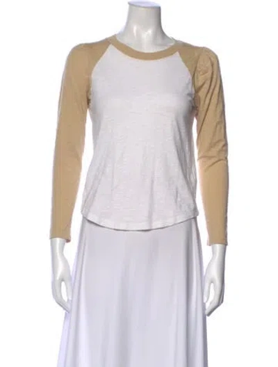 Pre-owned Veronica Beard Crew Neck Long Sleeve T-shirt In White