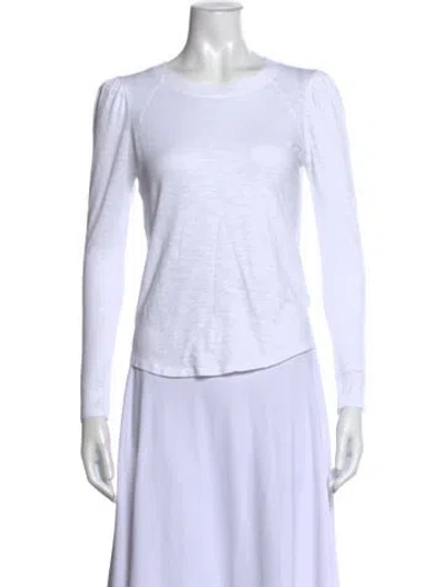 Pre-owned Veronica Beard Crew Neck Long Sleeve T-shirt In White